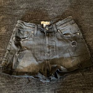 H&M black distressed shorts size 4